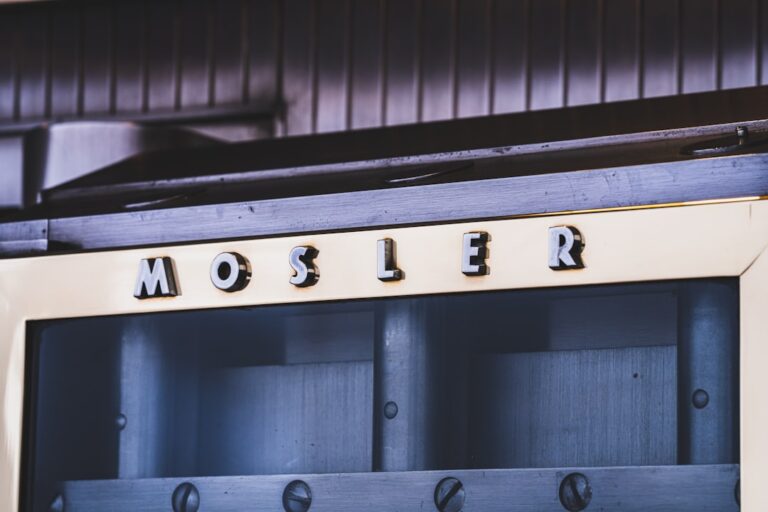 Photo Brand logo on a bookshelf